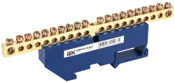 IEK Шина N ноль на DIN-изол ШНИ-6х9-20-Д-С