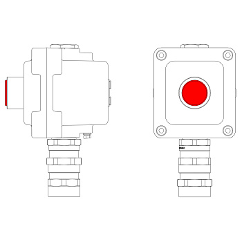 DKC Взрывонепроницаемый пост управления из алюминия LCSD-01-B-MC-L1R(220)x1-PCMB-KA3MHK / 1Ex d IIB T5 Gb / Ex tb IIIC T95°С Db IP66