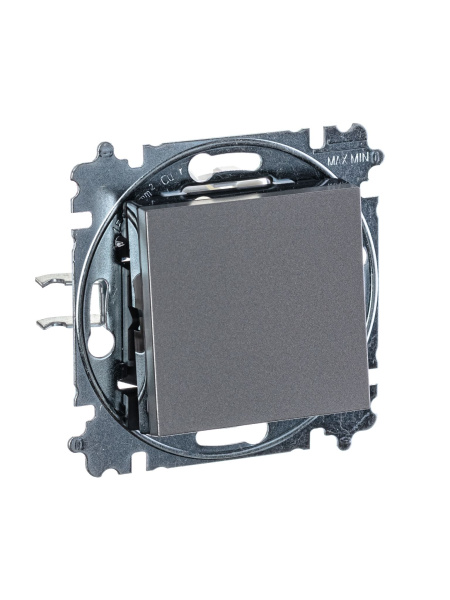 Купить ABB EPJ Levit сталь / дымчатый чёрный Выключатель 1-клавишный 2CHH590145A6069