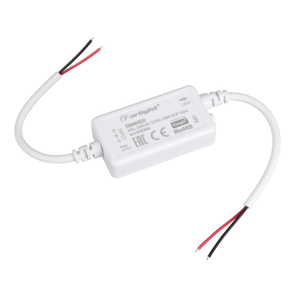 Arlight Диммер ARL-SIRIUS-TUYA-DIM-SUF Slim (12-24V, 1x6A, 2.4G) (IP20 Пластик, 3 года) 032346
