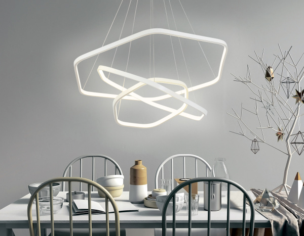 Купить Ambrella Подвесной светодиодный светильник FL365/3 WH белый 88W 4200K D400/600/800*1200 (без ПДУ)