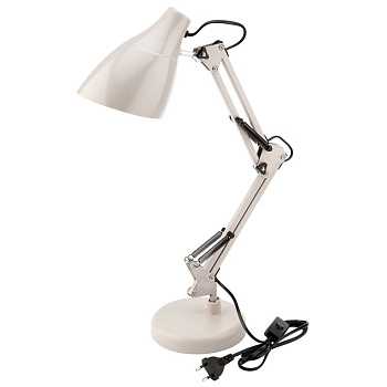 Светильник настольный Рубикон на металлической стойке с основанием, с цоколем Е27, 60 Вт, цвет лунный свет Rexant 603-1011