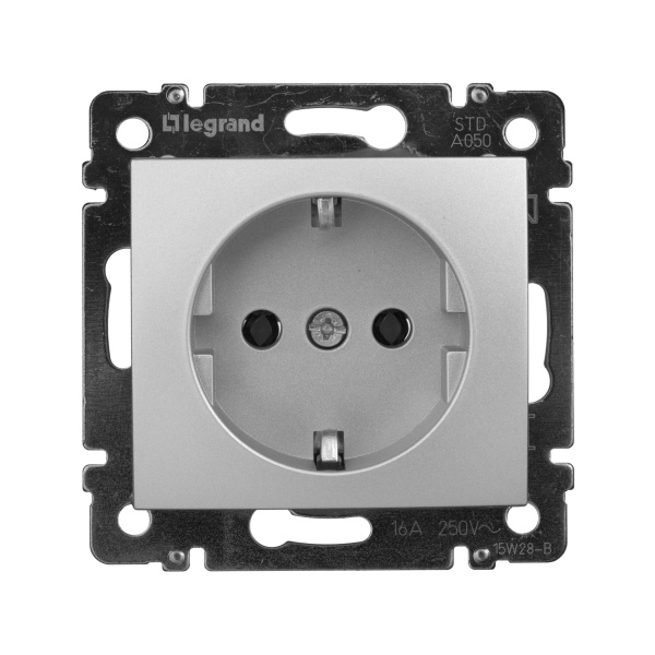 Купить Legrand Valena Алюминий Розетка 1-ая с/з 770120