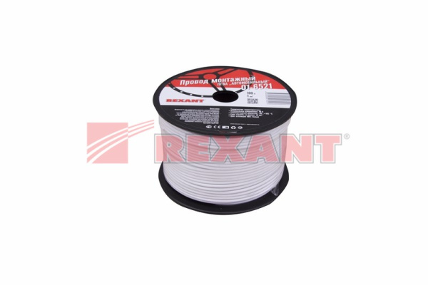 Купить Провод ПГВА 1 х 1.00мм², 100м, БЕЛЫЙ Rexant 01-6521