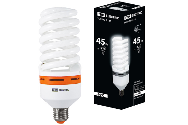 TDM Лампа энергосберегающая КЛЛ-FS-45 Вт-2700 К–Е27 (73х196 мм) SQ0323-0125
