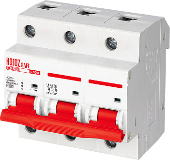 Horoz Electric 114-002-3100 3P 100A C 4.5kA 400V Миниатюрный Автоматический Выключатель SAFE (MCB 3P C100) HRZ00002647