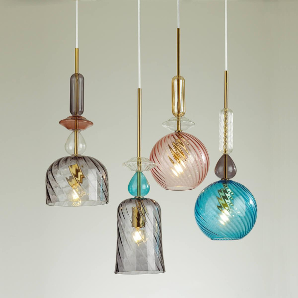 Купить Odeon Light 4646/1 ODL20 370 золотой/коричневый/разноцветный Подвес E27 60W 220V BELLA