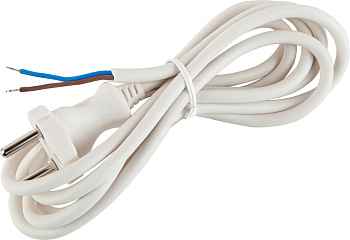 ЭРА UX-2x0,75-1,5m-W Шнур питания с вилкой б/з ПВС 2x0,75 1,5м белый (50/2100)