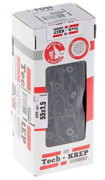 Tech-Krep Саморез ШСГМ 3,5х55 (200 шт) - коробка с ок. 102133