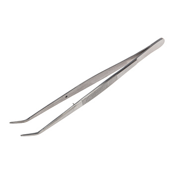 Пинцет изогнутый, узкий, фиксатор, рифленый 155 мм ПРОФИ Rexant 12-0355