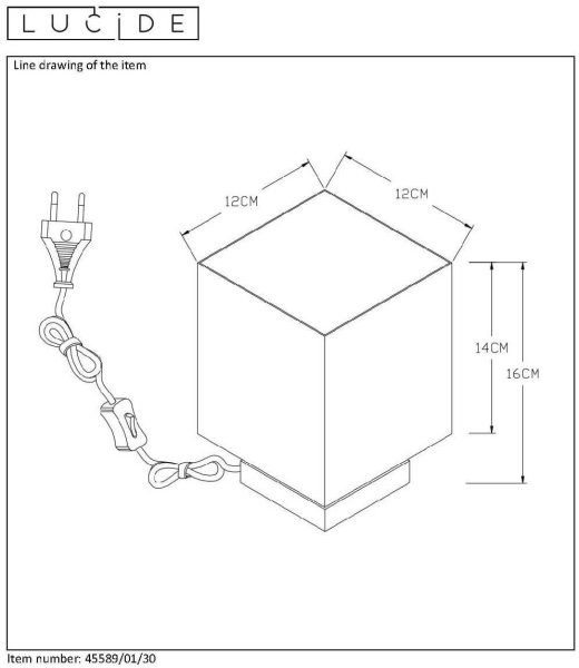 Купить Lucide SUZY Черный Настольная лампа 45589/01/30