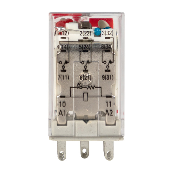 Купить EKF Averes Реле промежуточное с кнопкой и механической индикацией RPAt 22/3 10A 230В AC