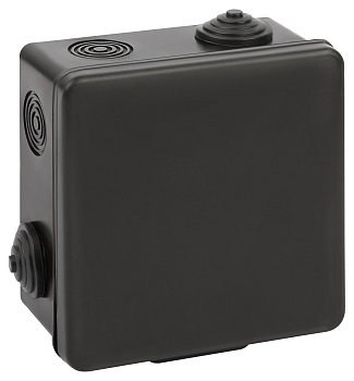 ЭРА Распаячная коробка KOR-100-100-50-8g-B открытой установки КОР 100х100х50мм черная с гермовводами 8 входов IP54