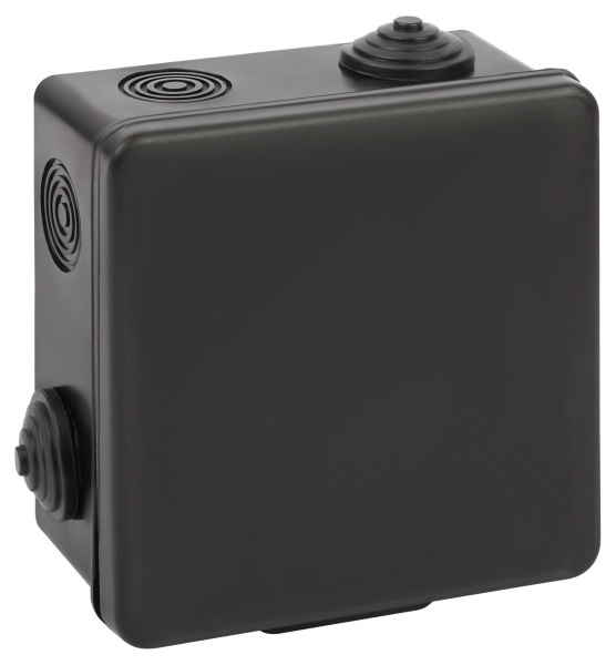 ЭРА Распаячная коробка KOR-100-100-50-8g-B открытой установки КОР 100х100х50мм черная с гермовводами 8 входов IP54