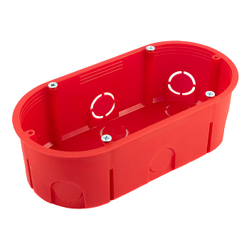 Промрукав Коробка установочная двухместная 80-0540С безгалогенная (HF) 140х68х46 (94шт/кор)