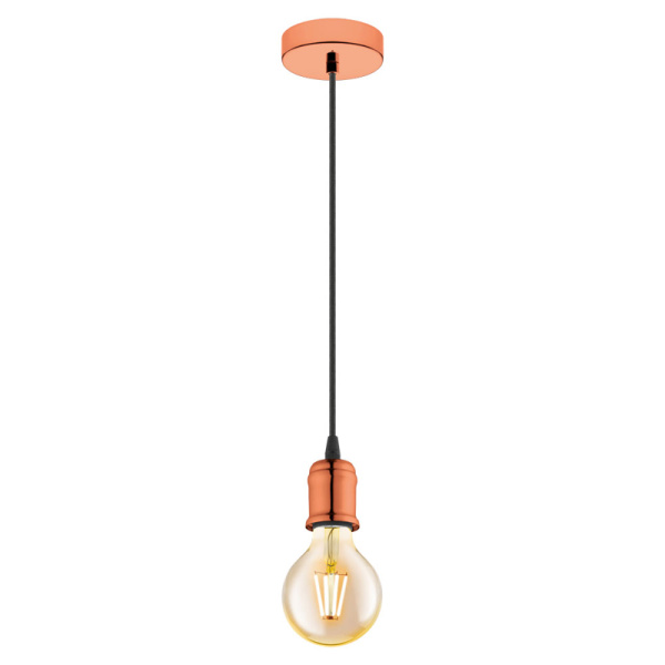 Eglo 32541 Подвес YORTH, 1х60W (E27), 100, H2000, сталь, медный, черный кабель Eglo 32541 Подвес YORTH, 1х60W (E27), 100, H2000, сталь, медный, черный кабель