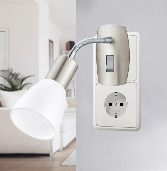 Купить Eglo Бра в розетку DAKAR 3, 1X25W (E14), L70 92935