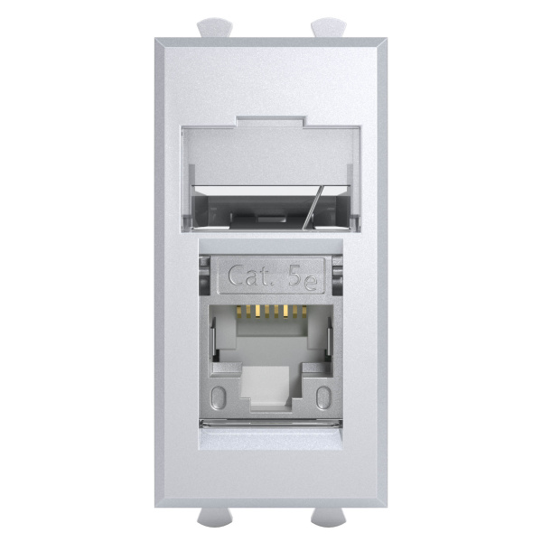 Купить DKC Компьютерная розетка RJ-45 модульная, кат.5е экранированная,"Avanti","Закаленная сталь", 1 модуль 4404361