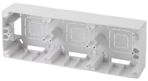 ЭРА 12-6103-01 Белый Коробка наклад. монтажа 3 поста, 12