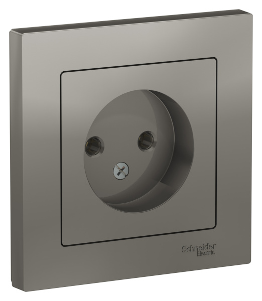 Купить Systeme Electric AtlasDesign Сталь Розетка б/з, 16А, в сборе