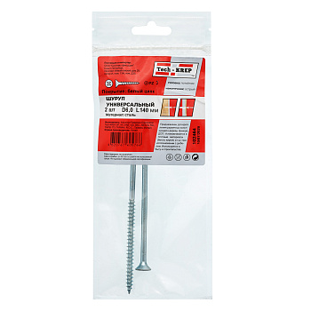 Tech-Krep Саморез ШУц 6,0х140 пот. гол. (2 шт) - пакет 102464