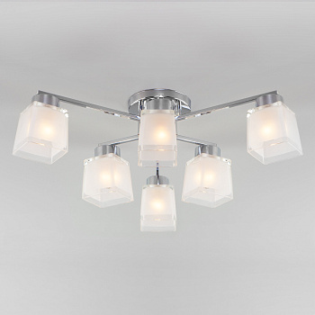 Eurosvet Потолочная люстра со стеклянными плафонами 30162/6 хром a047321
