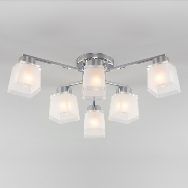 Eurosvet Потолочная люстра со стеклянными плафонами 30162/6 хром a047321
