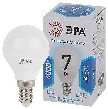 ЭРА LED P45-7W-840-E14 (диод, шар, 7Вт, нейтр, E14)