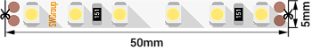 SWG Лента светодиодная стандарт 3528, 120 LED/м, 9,6 Вт/м, 12В , IP20, Цвет: Нейтральный белый 005668