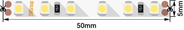 SWG Лента светодиодная стандарт 3528, 120 LED/м, 9,6 Вт/м, 12В , IP20, Цвет: Нейтральный белый 005668