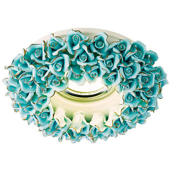 Ambrella Встраиваемый потолочный точечный светильник D5505 BL/G небесный/золото керамика