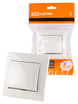 TDM Выключатель 1 кл. 10А сл. кость "Таймыр" SQ1814-0101