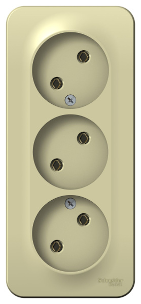 Купить Systeme Electric Blanca наруж Беж Розетка 3-ая б/з без шторок, изолир. пластина 16А, 250В