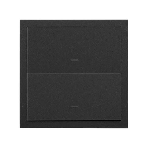 Simon 100 Черный матовый Кит 1 пост, фронт. 1 рамка + 2 клавиши выключателей 10020103-238