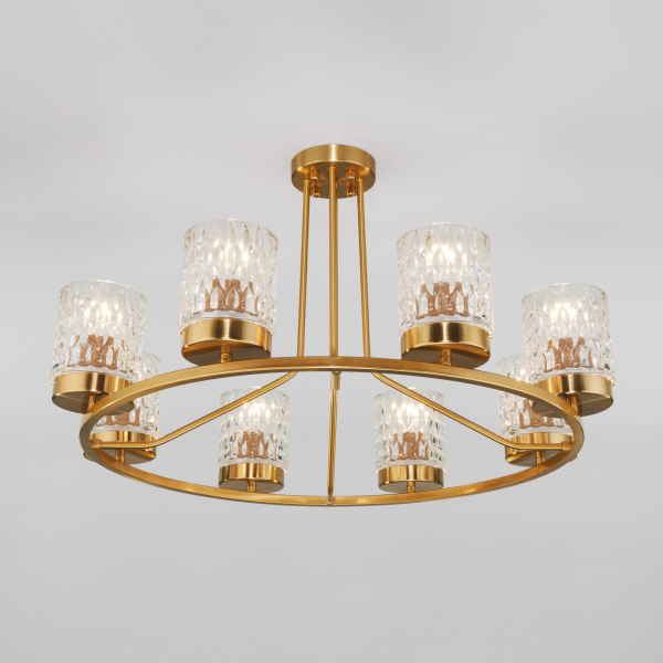 Купить Eurosvet Потолочная люстра с фактурными плафонами 60127/8 латунь a057093