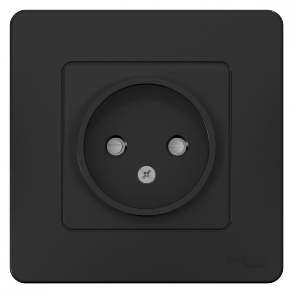 Systeme Electric Blanca внутр Антрацит Розетка б/з со шторками, 16А, 250В
