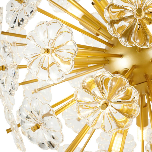 Купить Favourite 2620-16P подвесная люстра Каркас золотого цвета, декоративные элементы из прозрачного стекла