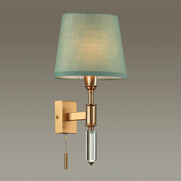 Купить Odeon Light 4887/1W MODERN ODL_EX22 53 бронзовый/зеленый/абажур ткань Бра с выкл. E14 1*40W LONDON