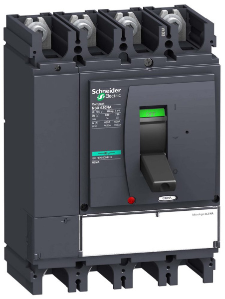 Купить SE Compact NSX Выключатель-разъединитель (рубильник) встраиваемый стационарный 4P 630А 690В 150кА рычажковый IP30 LV432957