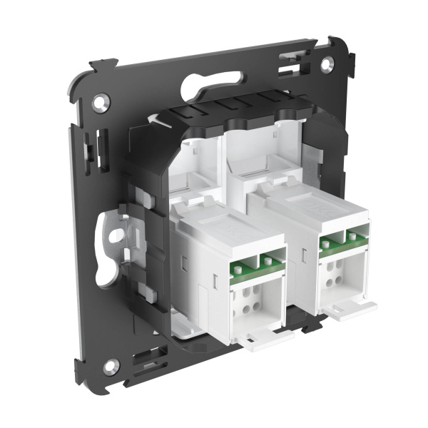 Купить DKC Компьютерная розетка RJ-45 в стену, кат.5e двойная, "Avanti", "Белое облако"