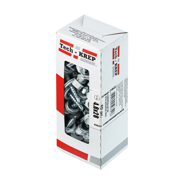 Tech-Krep Саморез КР св. 4,8х28 RAL-9003 (ярко-белый) (60 шт) - коробка с ок. 124643