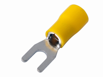 Наконечник вилочный изолированный 4.3мм 4-6мм² (НВи 6.0-4 / НВи 5,5-4) желтый Rexant 08-0151