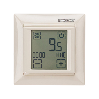Терморегулятор сенсорный программируемый RX-421H, бежевый, совместим с Legrand серии Valena Rexant 51-0587