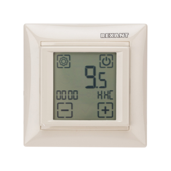 Терморегулятор сенсорный программируемый RX-421H, бежевый, совместим с Legrand серии Valena Rexant 51-0587