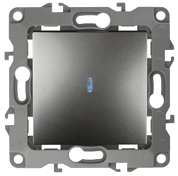 ЭРА 12-1102-12 Выключатель с подсветкой, 10АХ-250В, IP20, 12, Графит