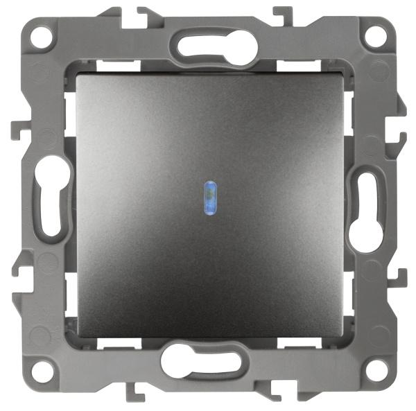 ЭРА 12-1102-12 Выключатель с подсветкой, 10АХ-250В, IP20, 12, Графит