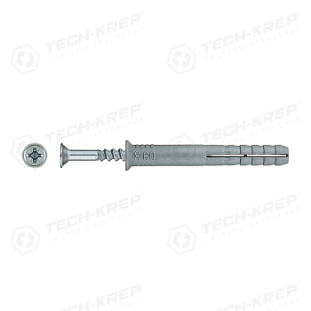 Tech-Krep Дюбель-гвоздь 8х60 пот. манжета (полипропилен) (75 шт) - ведро 104744