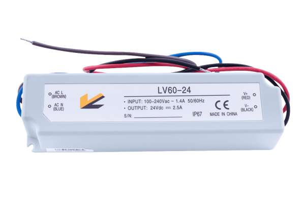 SWG Блок Питания для ленты IP 67 пластик 60 W, 24V LV-60-24