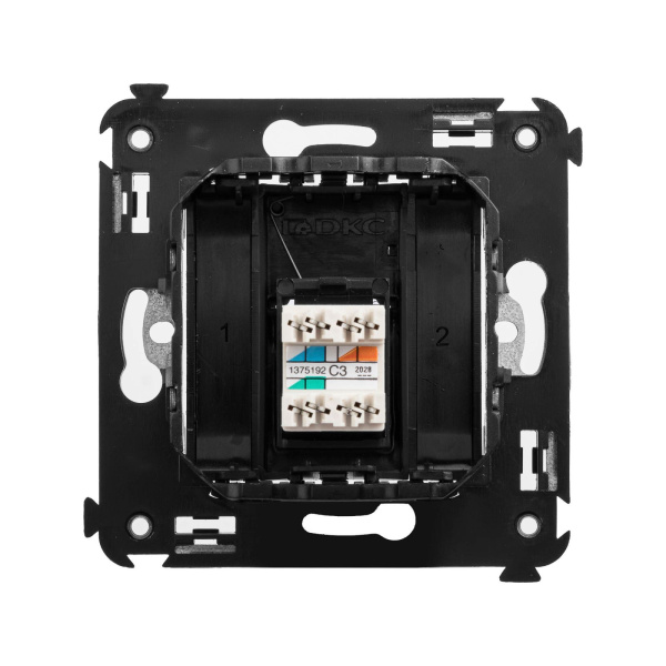 Купить DKC Телефонная розетка RJ-12 в стену одинарная, "Avanti", "Черный матовый"