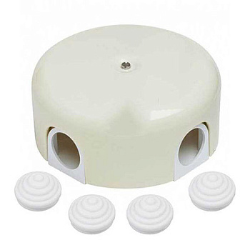 BIRONI Лизетта Пластик Слоновая кость Распред.коробка 78*30мм (4 ввода в комплекте) B1-521-211-K